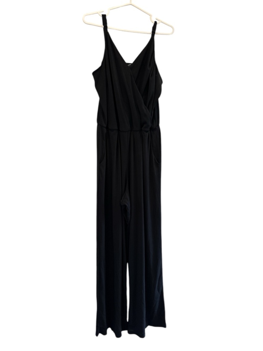 Maurices Black Wide-Leg Jumpsuit with V-Neck, Women’s Size